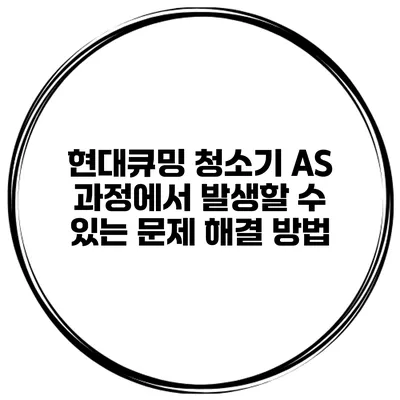 현대큐밍 청소기 A/S 과정에서 발생할 수 있는 문제 해결 방법